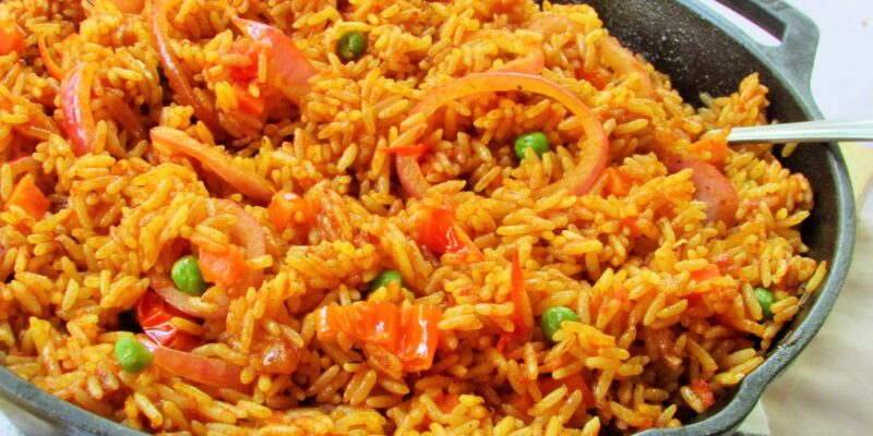“Oiless” Jollof Rice (Skillet Jollof Rice)…My love for the cast iron